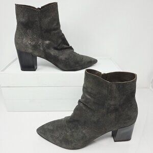 Coclico Joy ankle boot 39 8.5 dark bronze shimmer leather pointed toe block heel